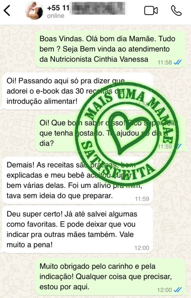 Mamae satisfeita com Ebook para bebê